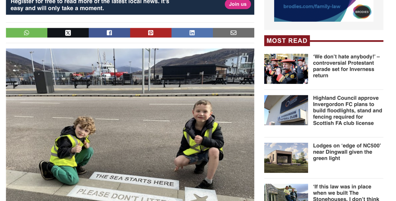 Ullapool kids help raise awareness of littering in the NC500 village ahead of tourist season